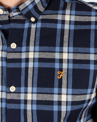 Farah Check Shirt Navy Yale