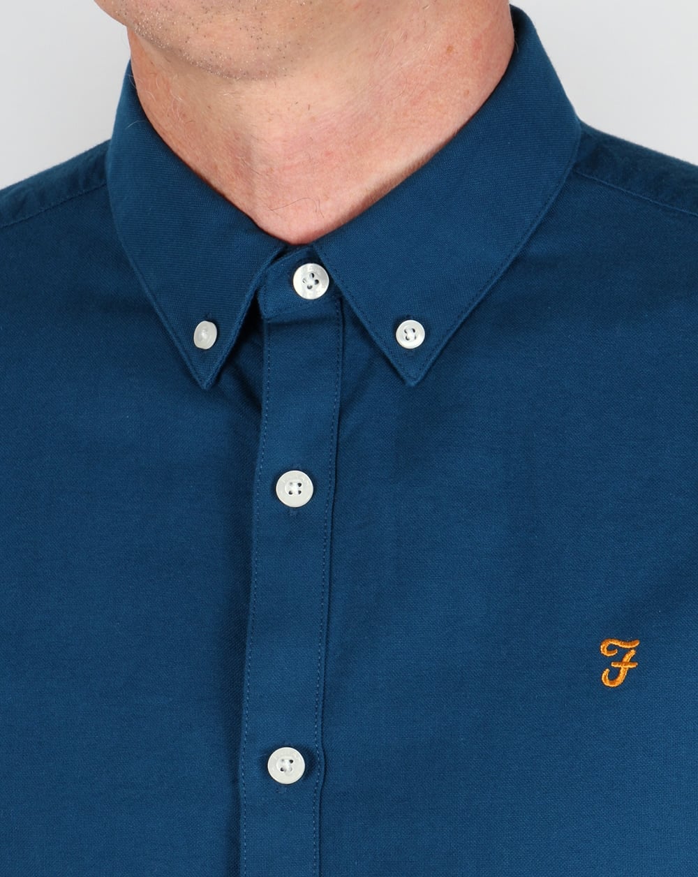Farah Brewer Long Sleeve Shirt Poseidon