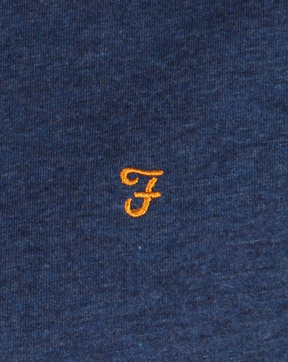 Farah Long Sleeve Denny Logo T-shirt Yale Blue