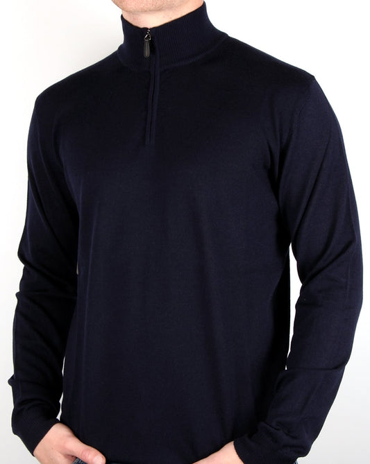 Aquascutum Aquascutum Tomkis Half Zip Knit Navy