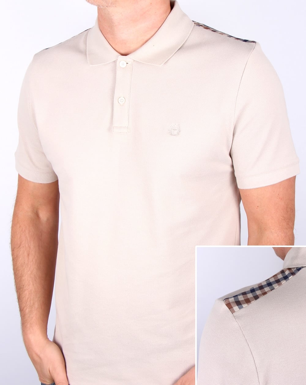 Aquascutum Hill Pique Polo Shirt Beige