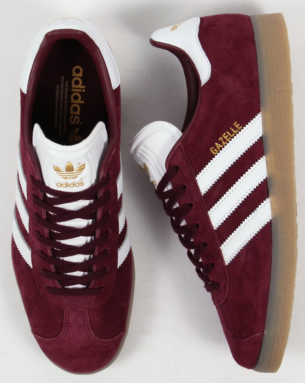 Adidas Gazelle Trainers Maroon/White/Gum
