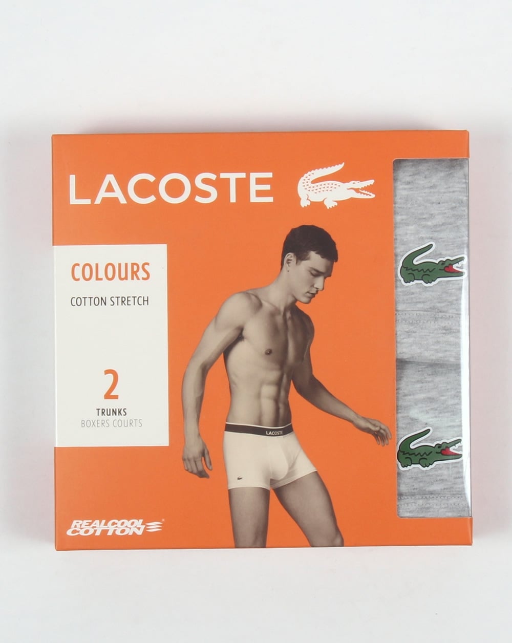 Lacoste Twin Pack Boxer Shorts Grey Melange