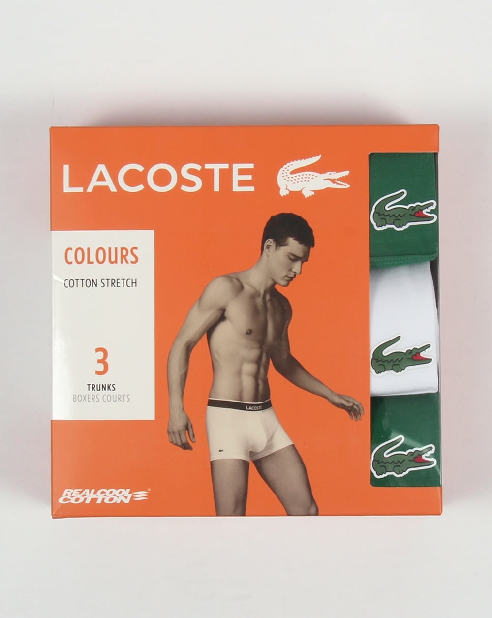 Lacoste Triple Pack Boxer Shorts White/Green