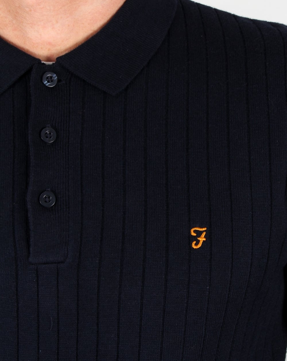 Farah Tadley Knitted Polo Shirt Navy