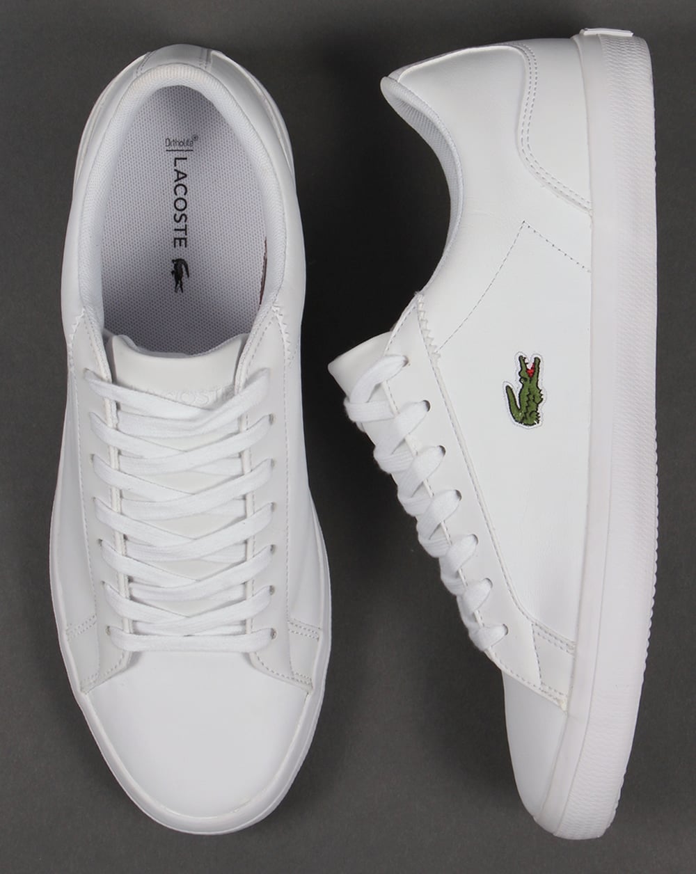 Lacoste Lerond Leather Trainers White