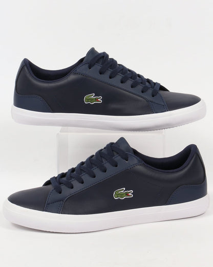 Lacoste Lerond Leather Trainers Navy