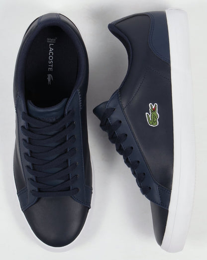 Lacoste Lerond Leather Trainers Navy