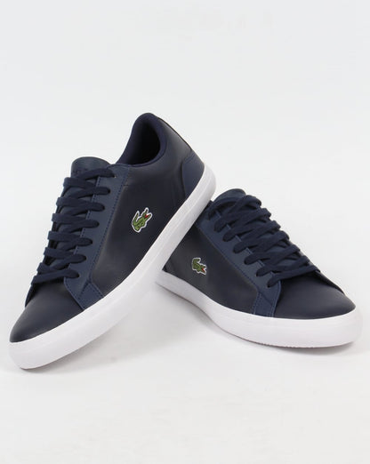 Lacoste Lerond Leather Trainers Navy
