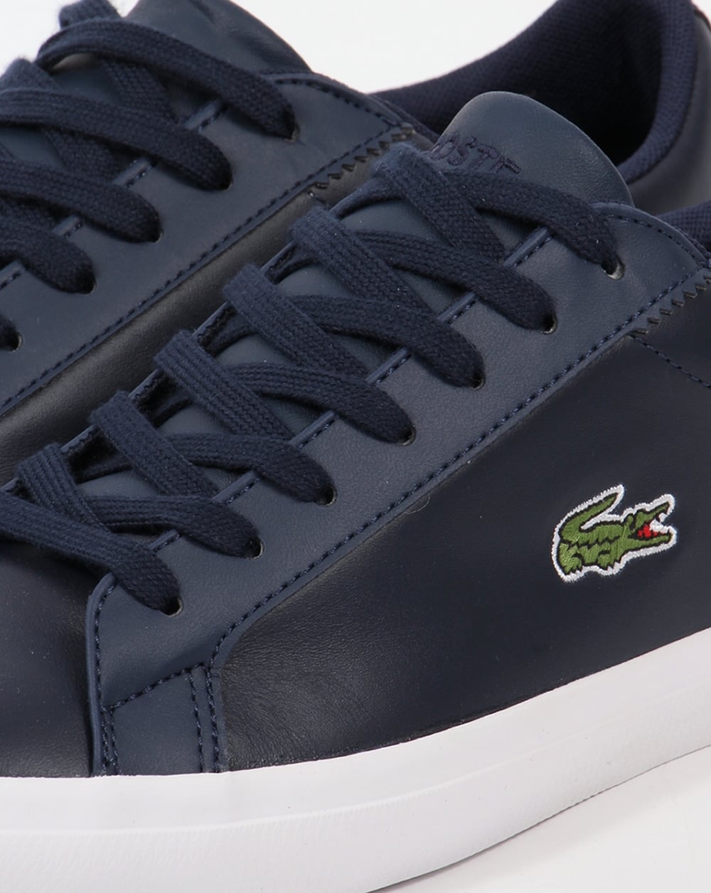 Lacoste Lerond Leather Trainers Navy