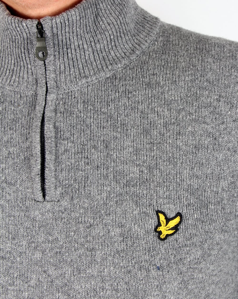 Lyle And Scott Quarter Zip Jumper Mid Grey Marl