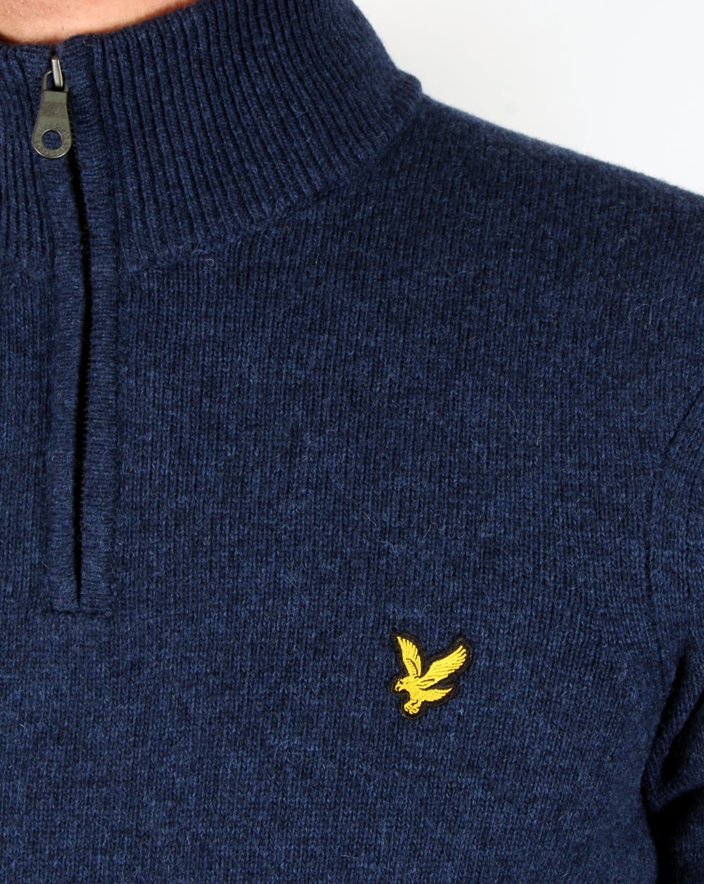 Lyle And Scott Quarter Zip Jumper Navy Marl