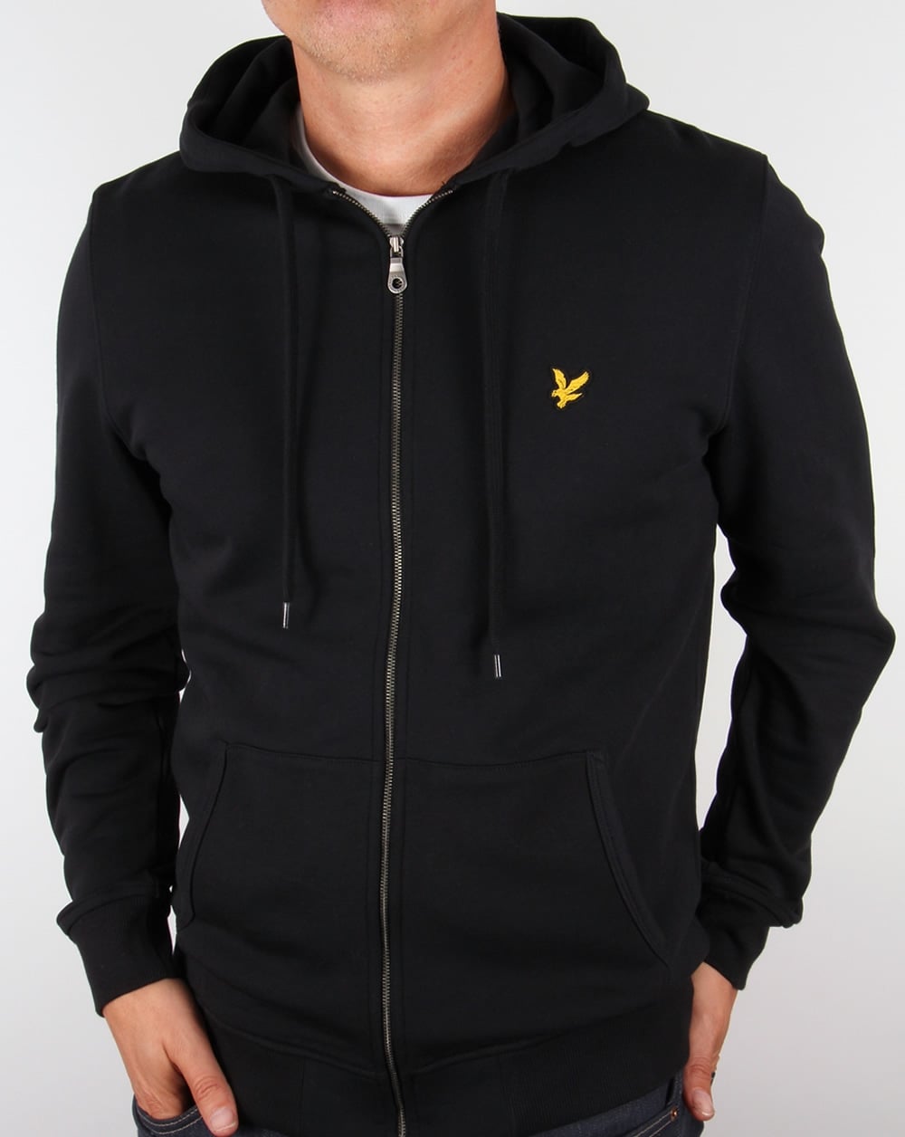 Lyle And Scott Zip Through Hoodie Black