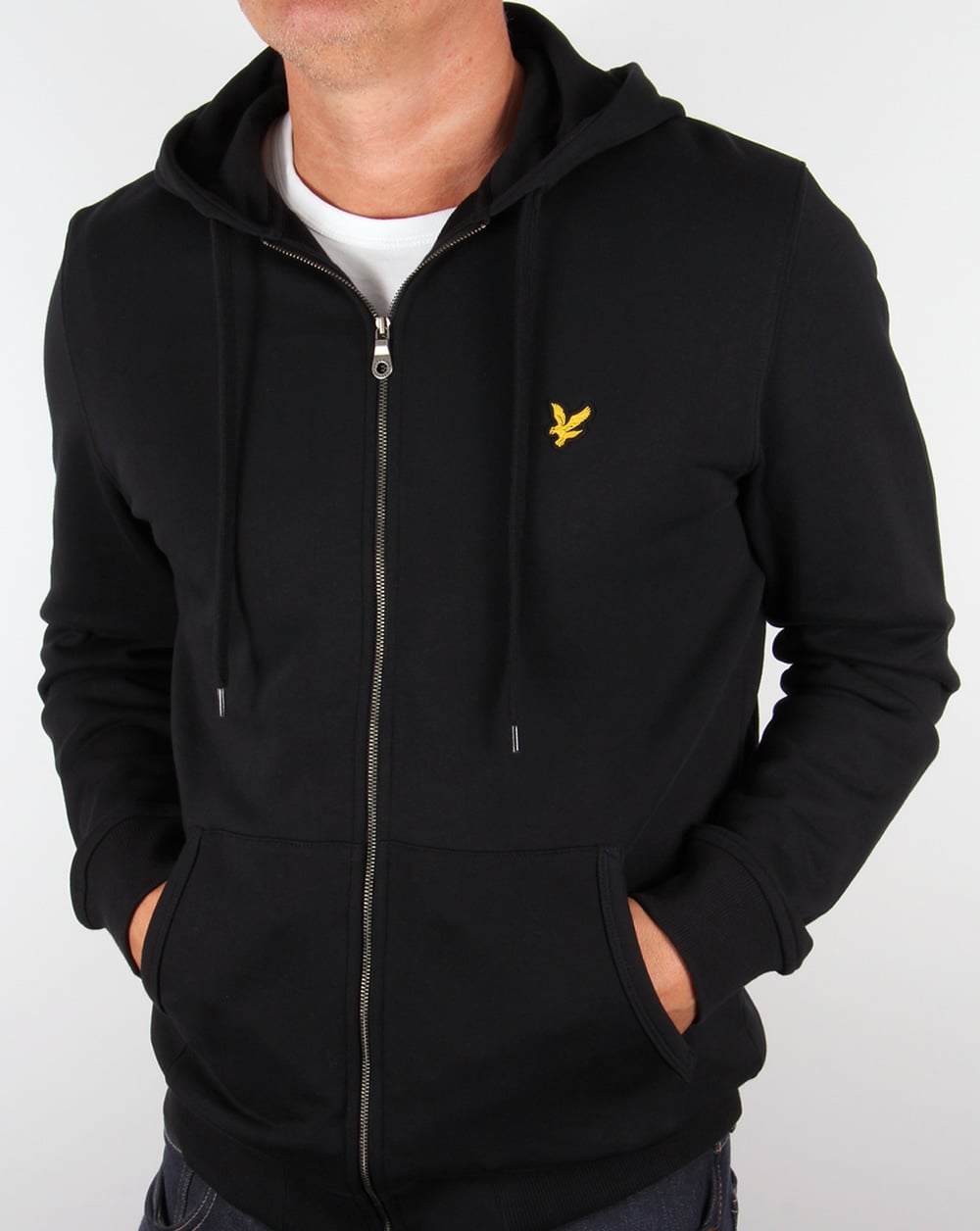 Lyle And Scott Zip Through Hoodie Black