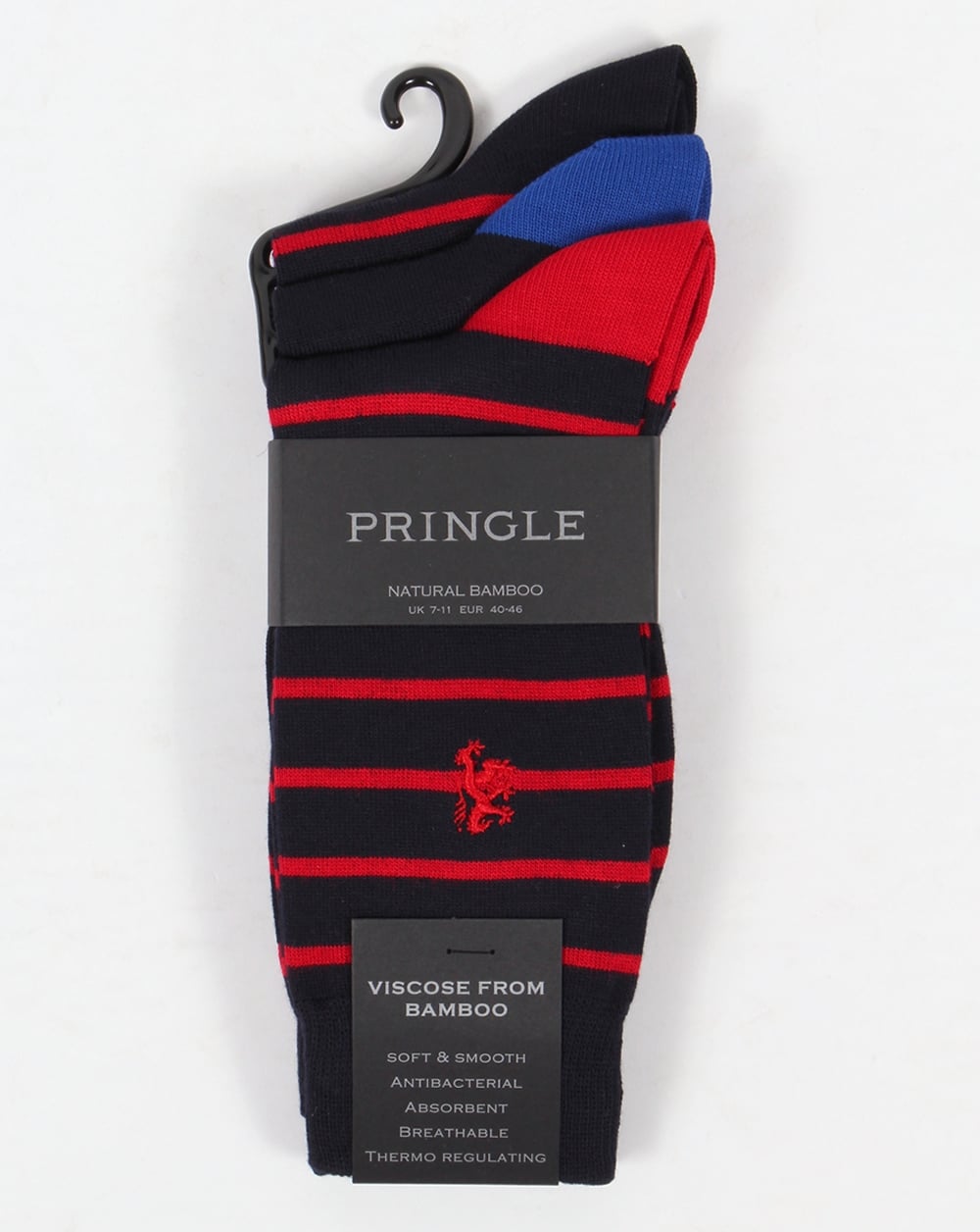 Pringle Bamboo Thin Stripe Socks Navy