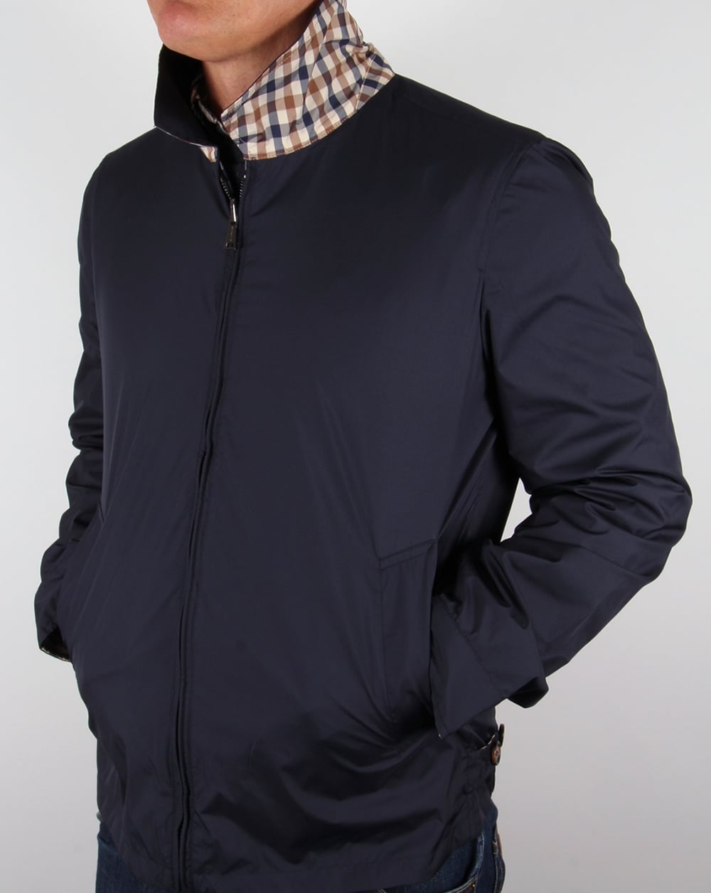 Aquascutum Brackenberry Reversible Blouson Jacket Navy