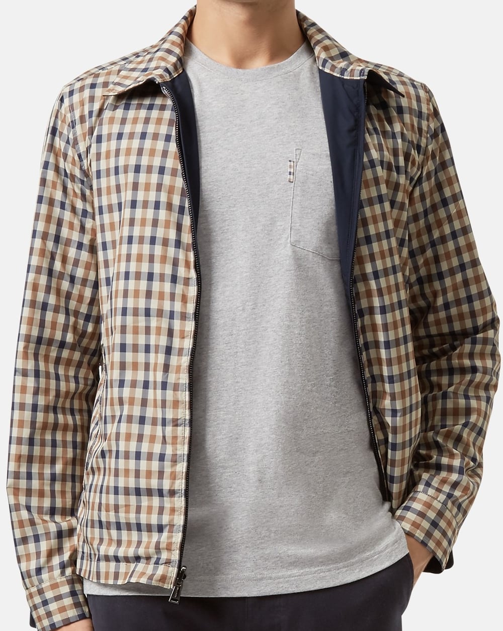 Aquascutum Brackenberry Reversible Blouson Jacket Navy