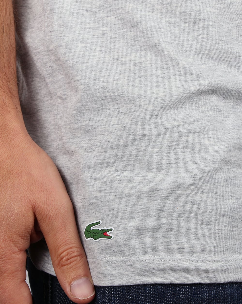 Lacoste Twin Pack V Neck T Shirts Grey