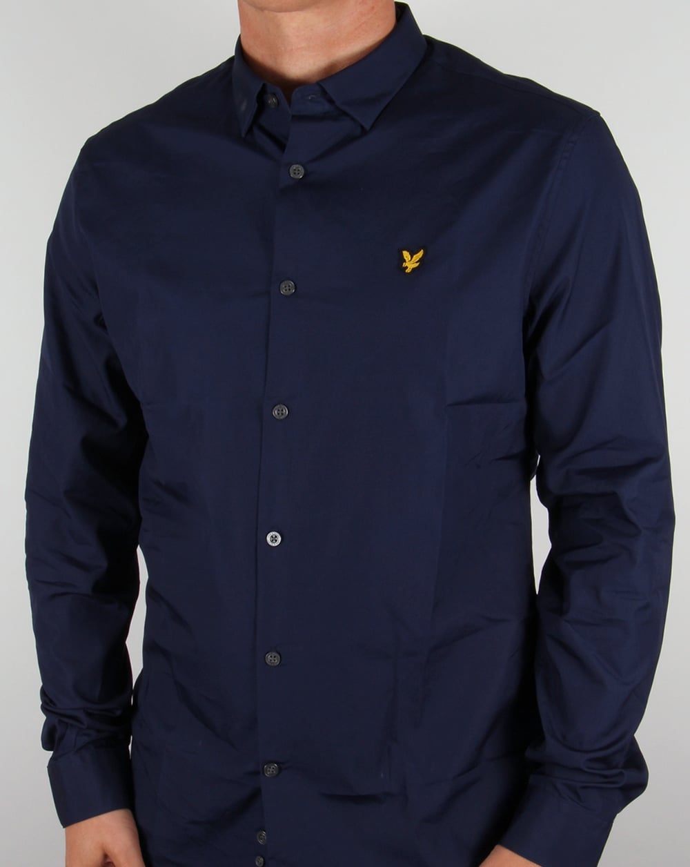 Lyle And Scott Poplin Slim Fit Shirt Navy
