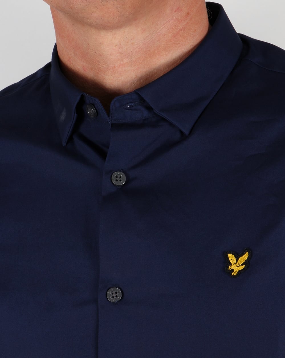 Lyle And Scott Poplin Slim Fit Shirt Navy