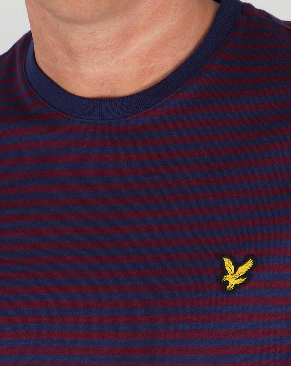 Lyle And Scott Mouline Stripe T Shirt Navy