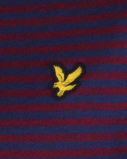 Lyle And Scott Mouline Stripe T Shirt Navy