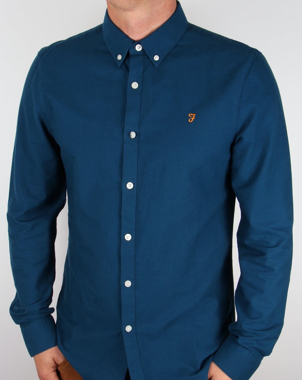 Farah Brewer Long Sleeve Shirt Poseidon