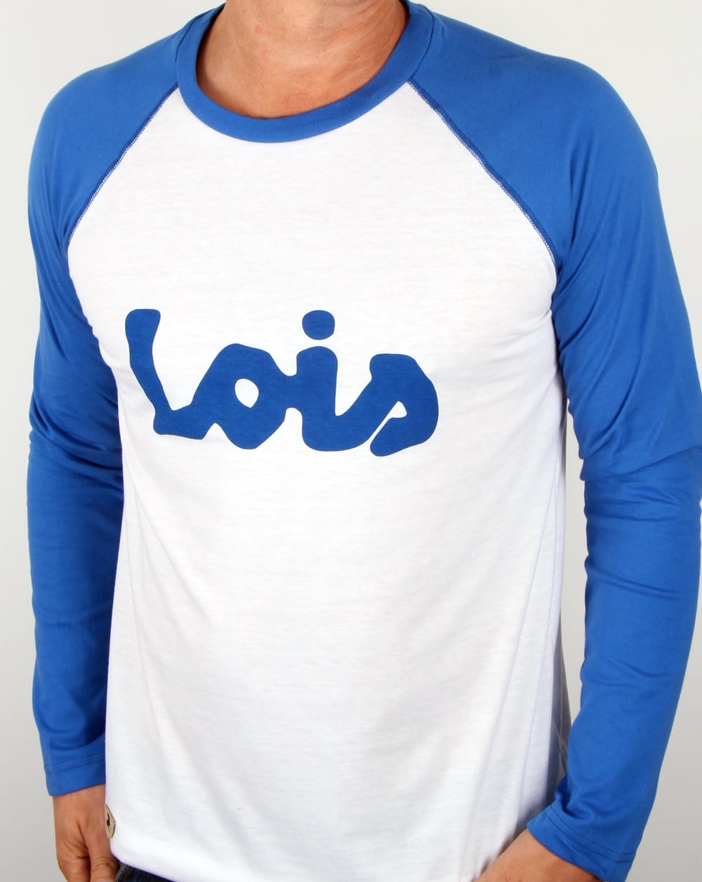 Lois Raglan Logo T Shirt White/blue