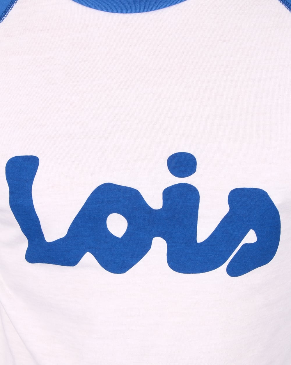 Lois Raglan Logo T Shirt White/blue