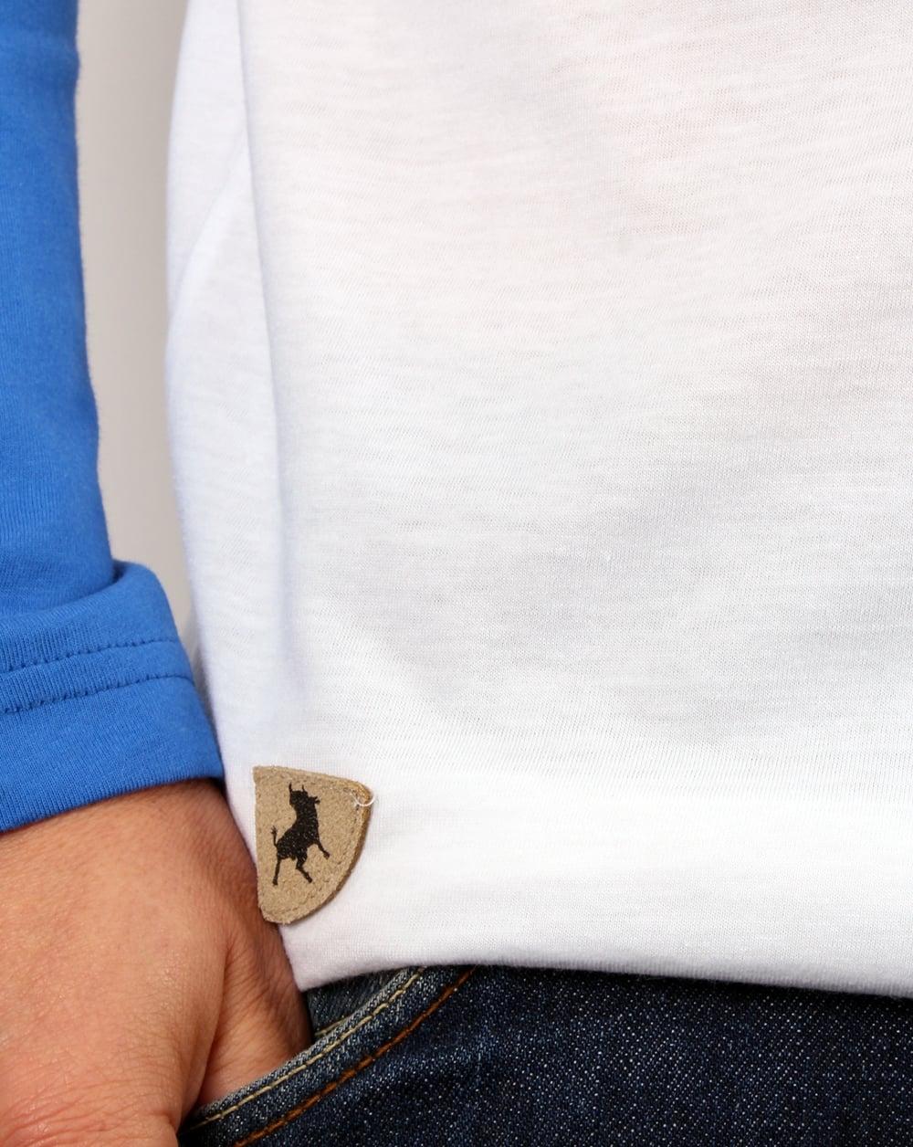 Lois Raglan Logo T Shirt White/blue