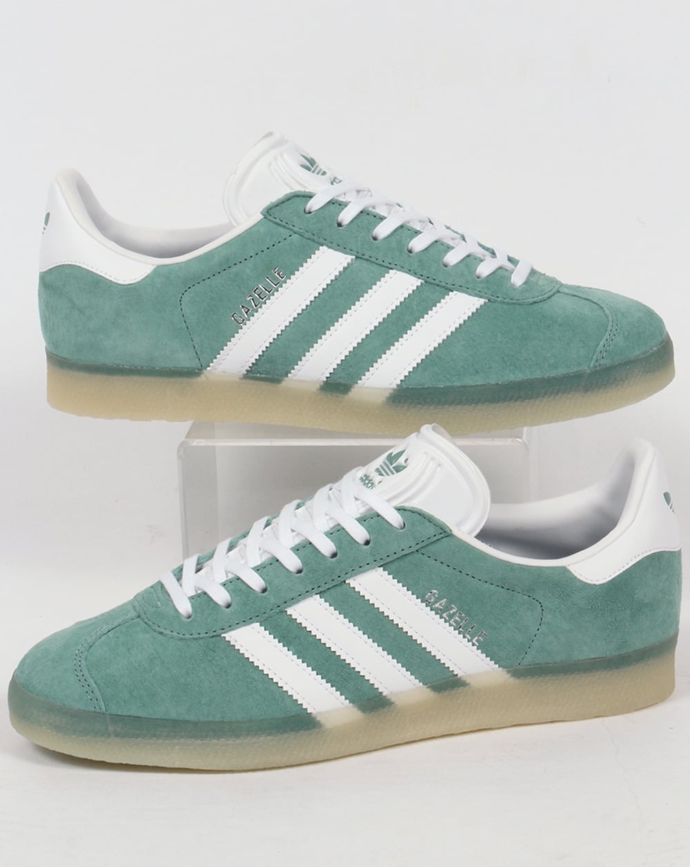 Adidas Gazelle Trainers Green Steel/Ice Gum