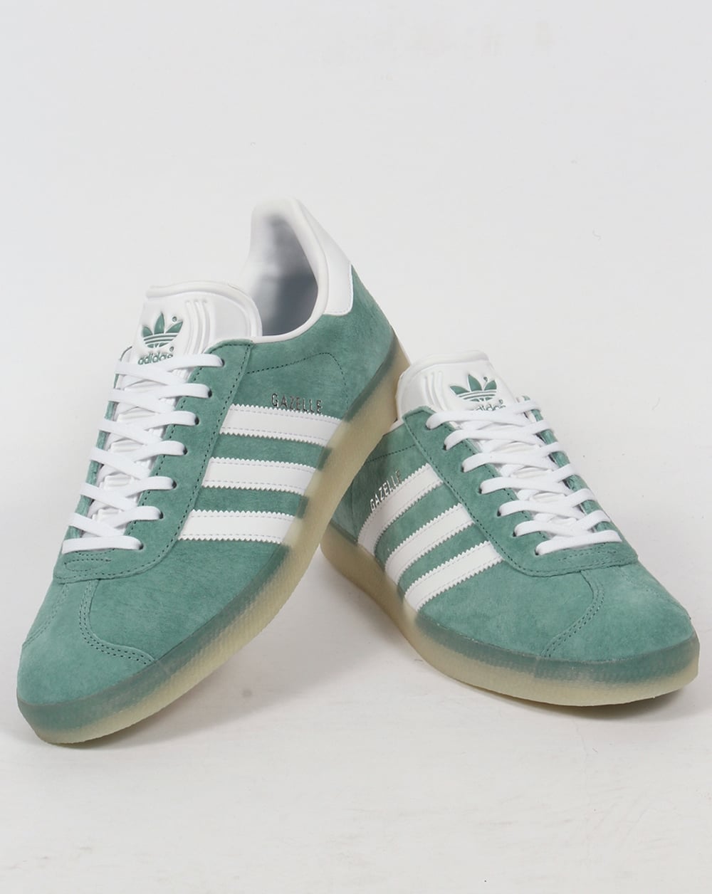 Adidas Gazelle Trainers Green Steel/Ice Gum