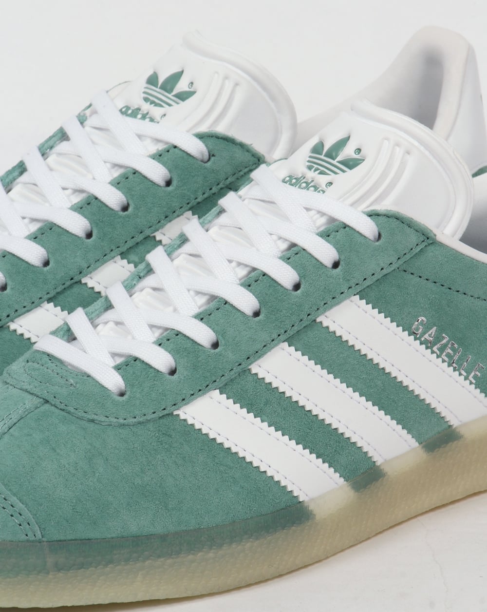 Adidas Gazelle Trainers Green Steel/Ice Gum