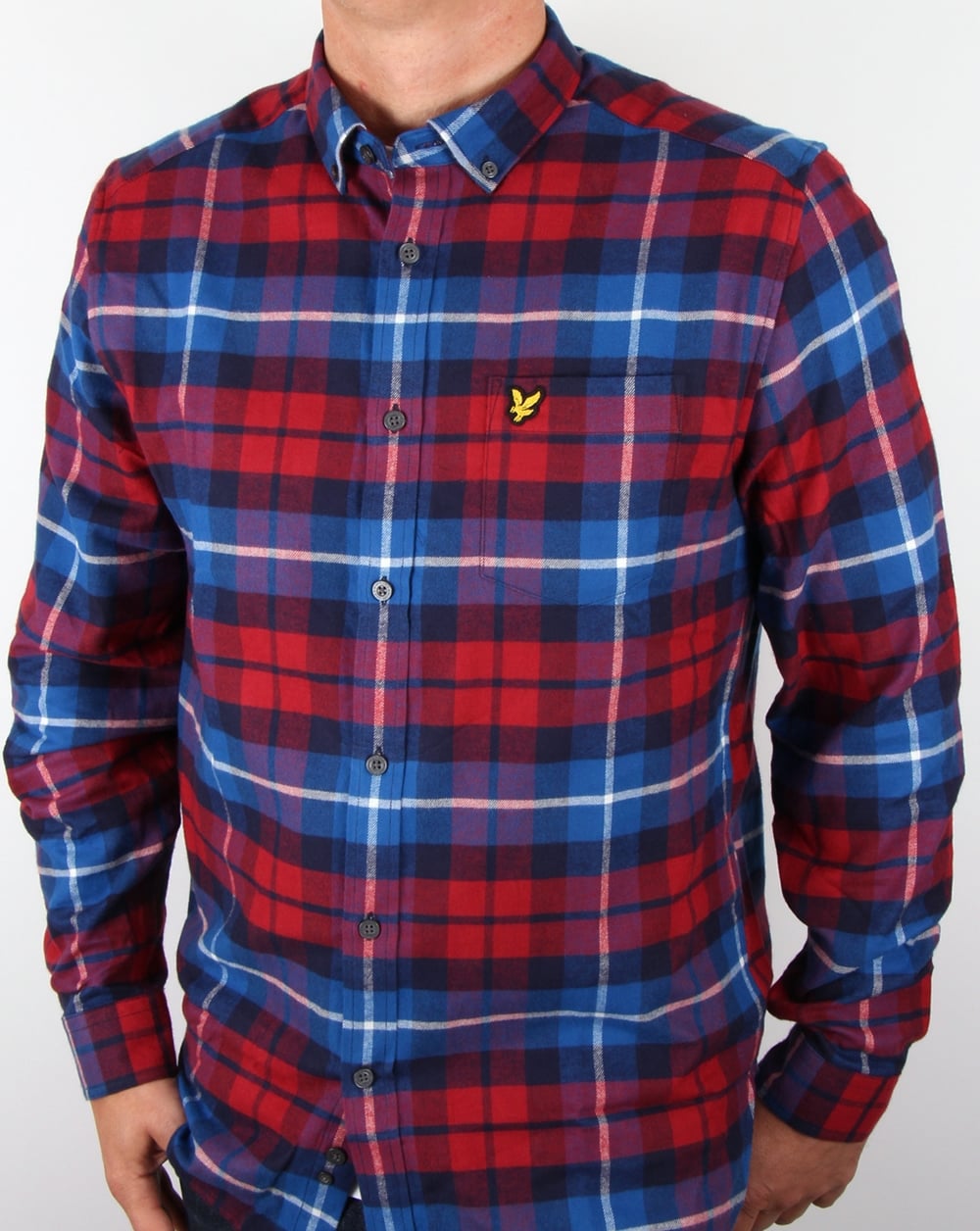 Lyle And Scott Check Flannel Shirt Navy/Red
