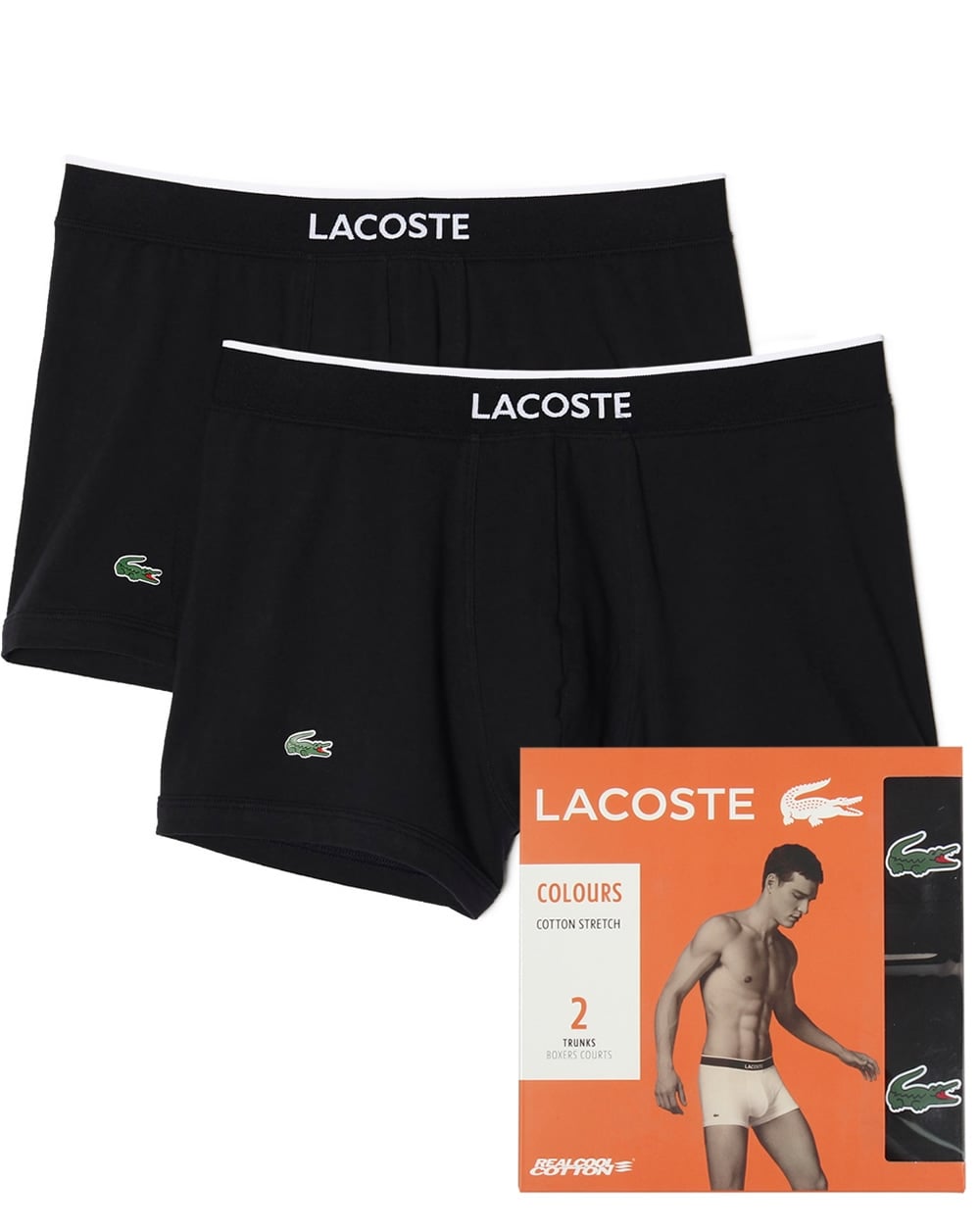 Lacoste Twin Pack Boxer Shorts Black