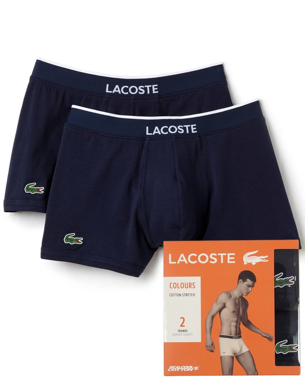 Lacoste Twin Pack Boxer Shorts Dark Blue