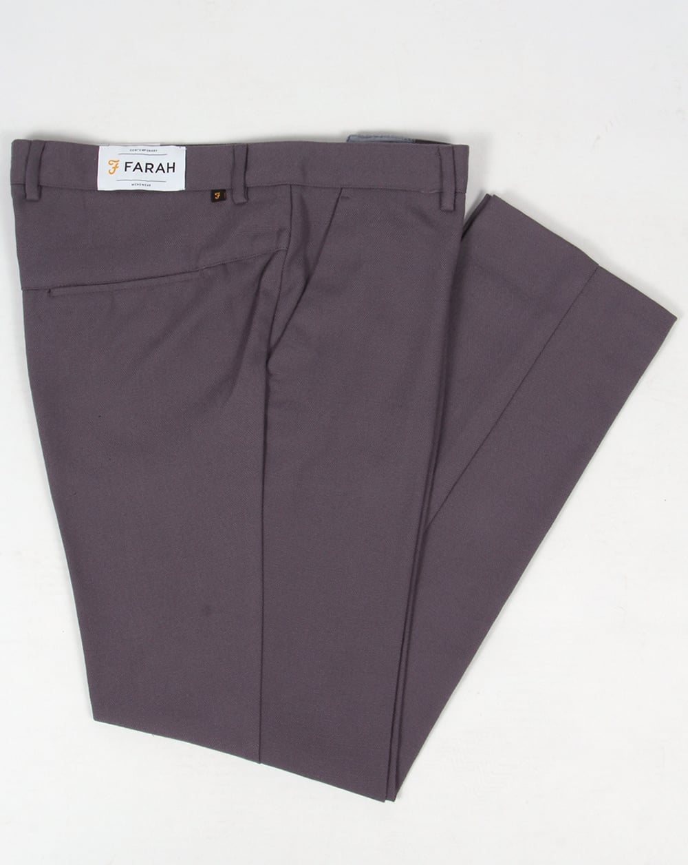 Farah 80s Classic Hopsack Trousers Slate Grey