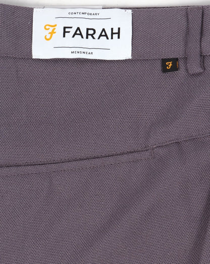 Farah 80s Classic Hopsack Trousers Slate Grey