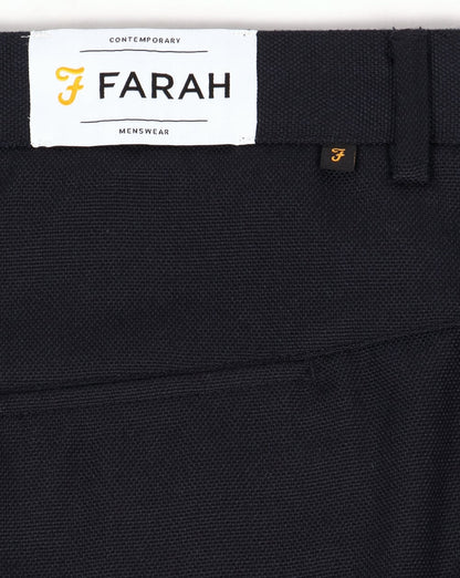 Farah 80s Classic Hopsack Trousers Navy