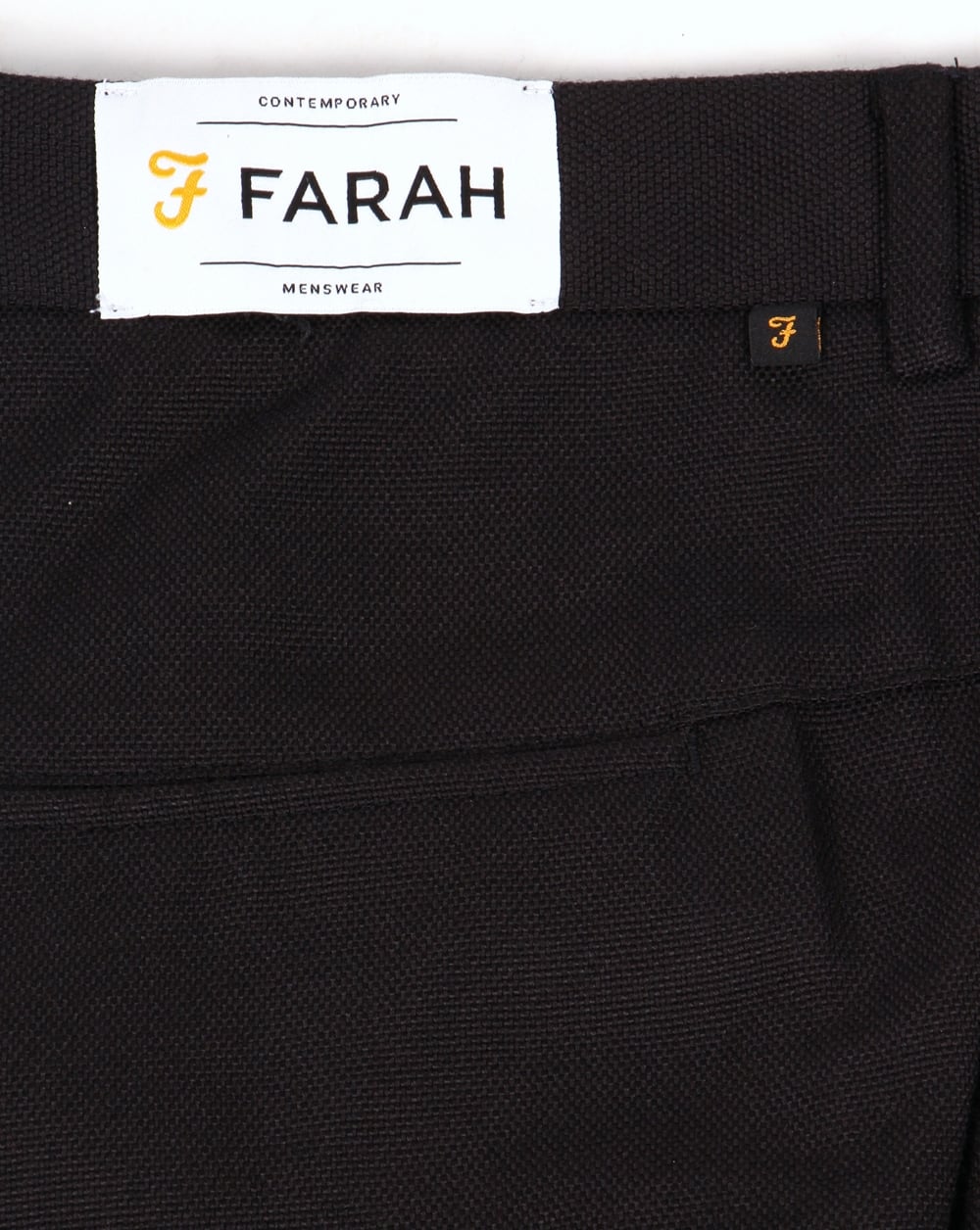 Farah Denby Rigid Hopsack Trousers Black