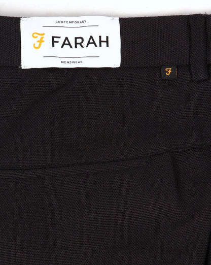 Farah Denby Rigid Hopsack Trousers Black