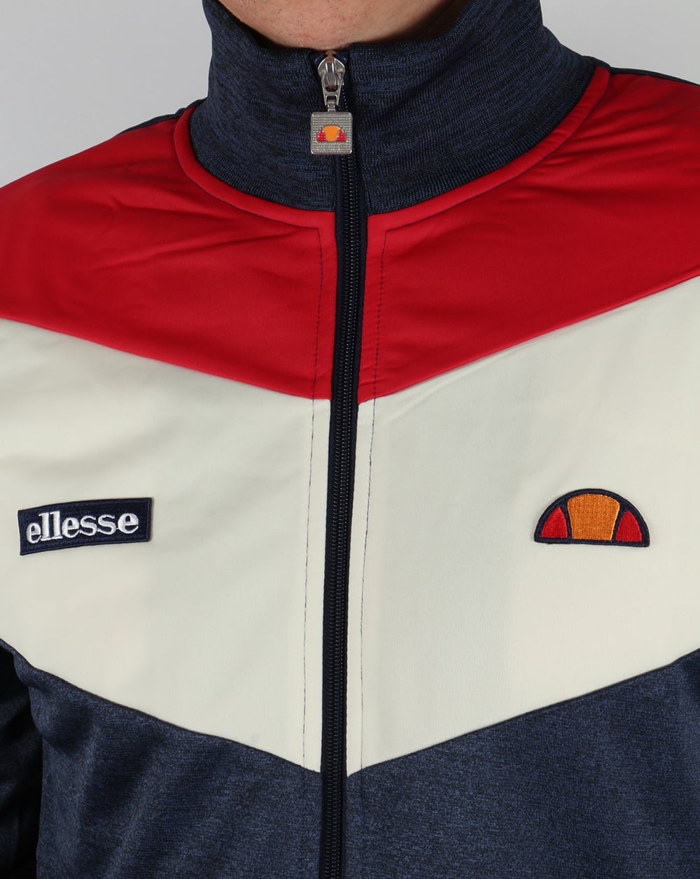 Ellesse Marl Track Top Navy Red White