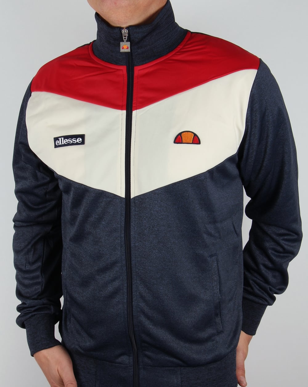 Ellesse Marl Track Top Navy Red White