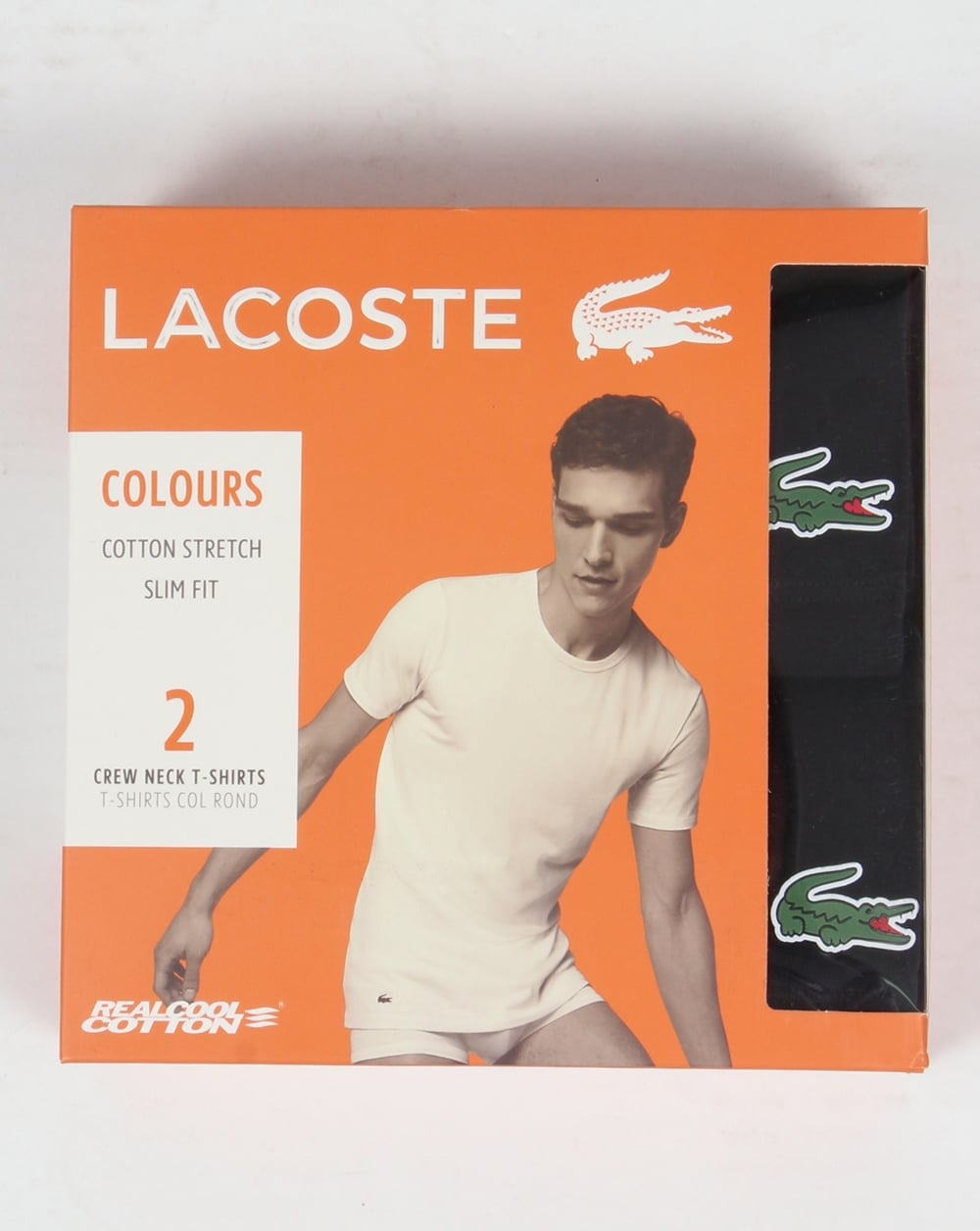 Lacoste 2 Pack Crew T Shirts Black