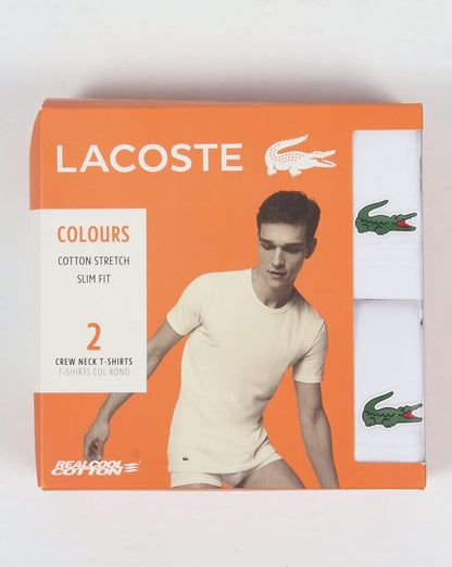Lacoste 2 Pack Crew Neck T Shirts White