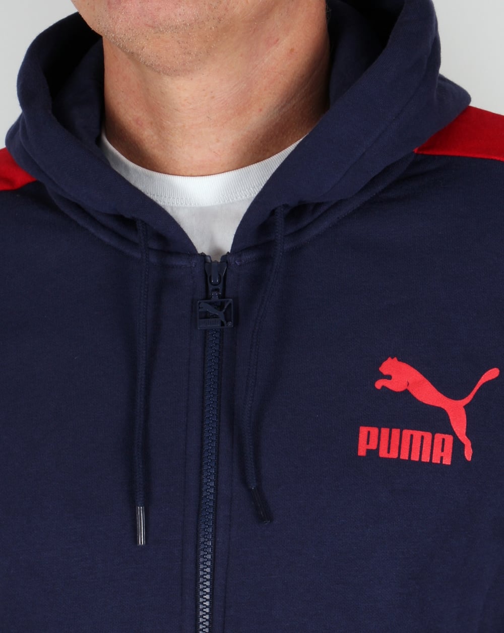 Puma T7 Full Zip Hoody Navy/red