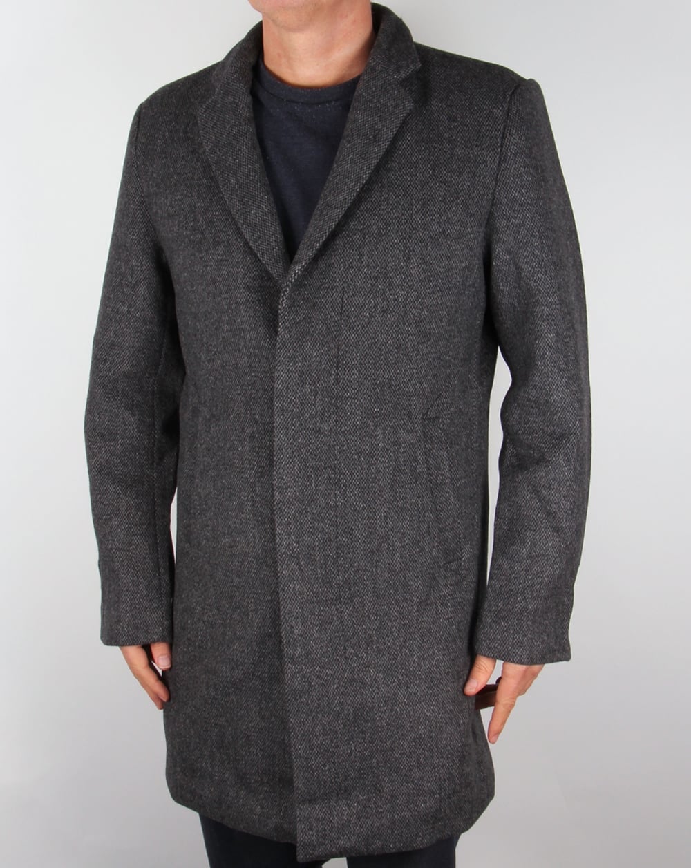 Bellfield Jak Wool Overcoat Grey