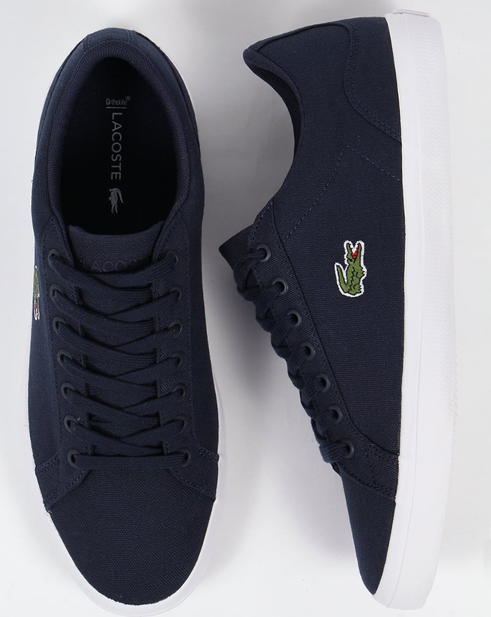 Lacoste Lerond Canvas Trainers Navy