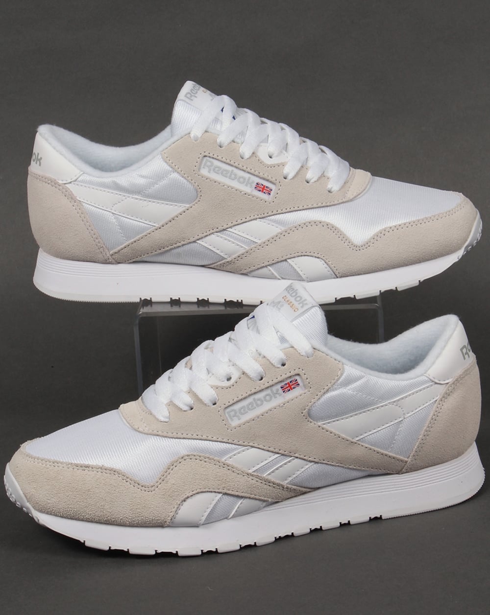 Reebok Classic Nylon Trainers White/Light Grey