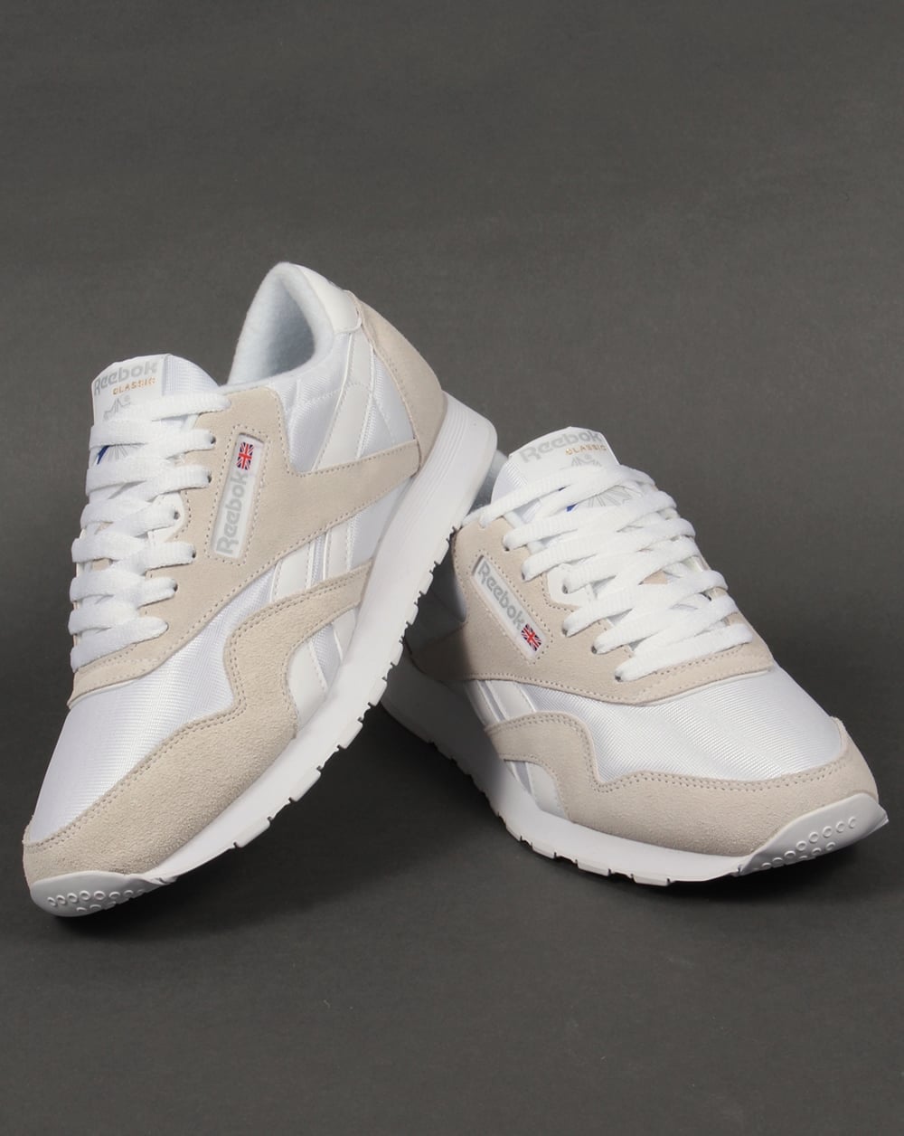Reebok Classic Nylon Trainers White/Light Grey